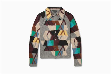 prada ad mens cardigan suede|prada cardigans for men.